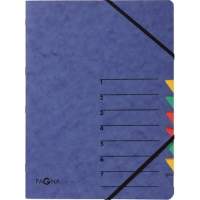 PAGNA organizer folder EASY 24061-02 DIN A4 7 compartments press clamp blue