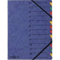 PAGNA folder EASY 24131-02 DIN A4 12 compartments pressboard blue